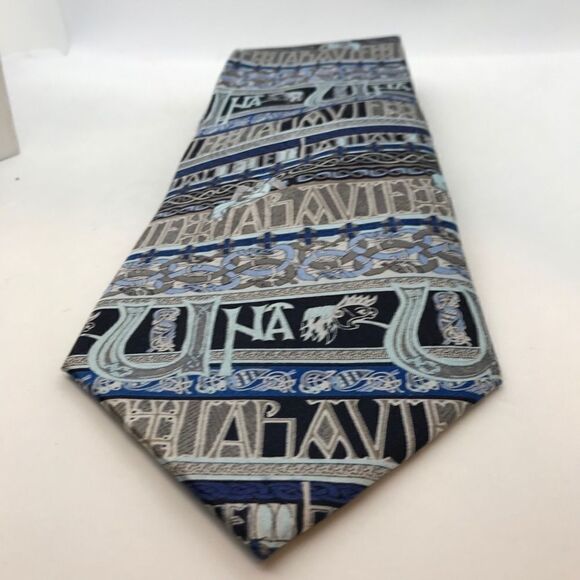 Traditional Craft Book of Kolls Silk Tie Blue - Picture 5 of 16